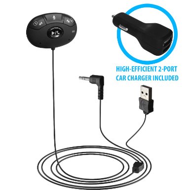 HomeSpot Bluetooth Hands-free Car Kit with Siri Activation For Cars with 35mm Aux Input Jack