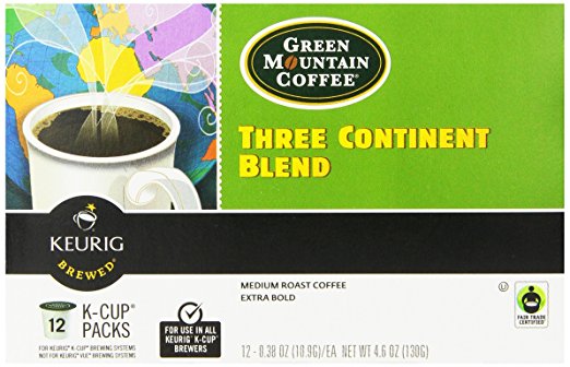 Green Mountain Coffee Three Continent Blend(melange), Keurig K-Cups, 72 Count