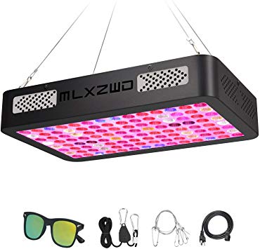 MLXZWD 1000W LED Grow Light Full Spectrum Dual Chips Reflection Cup Design Plant Lamp, with Veg&Bloom Switchs, Adjustable Rope, UV&IR for Hydroponic Veg and Flower
