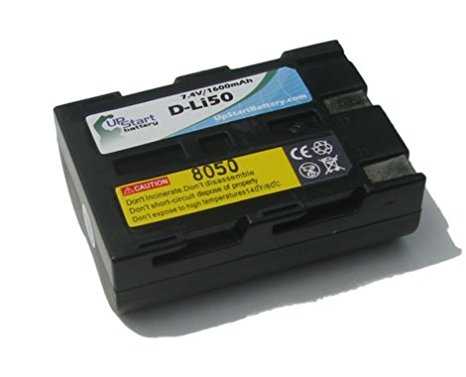 D-Li50 Battery (1600mAh, 7.4v, Li-ion) Replacement for Pentax and Konica Minolta Digital Cameras - Compatible with Pentax K10D, Pentax K20D, Sigma SD1, Pentax K10, Sigma SD15, Sigma SD14