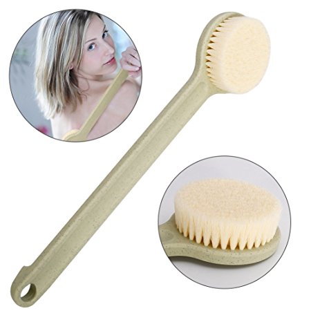 Dry Brushing Body Brush  ,Exfoliates,Long Handle Bathing Brush- Scrubber,Massager Soft Body Bath Shower Back Brush, By CCidea