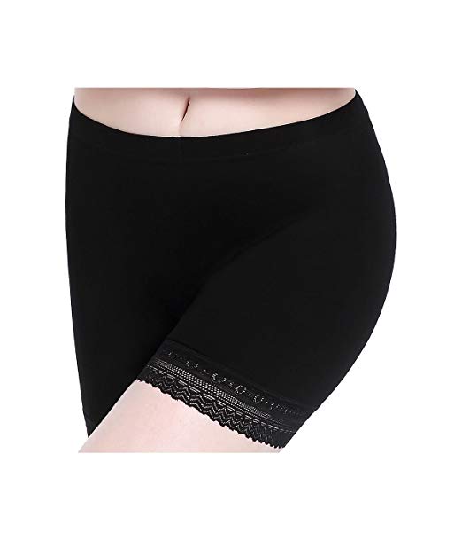 CnlanRow Womens Lace Short Skirts Safety Pants Leggings - Stretchy Ultra Thin Workout Athletic Leggings for Women