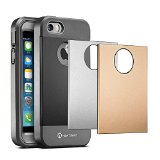 iPhone 5s Case iPhone 5 Case New Trent Trentium Rugged protective durable case for the Apple iPhone 5s5 Built-in Screen Protector- 3 Back Plates BlackSilverGold Included