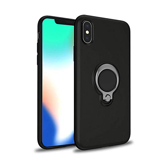 Finger Ring Holder Stand Case Cover Shock Proof Bumper for Apple iPhone XS Max (dmzlcporuhsdsfdsBK, iPhone XS Max)