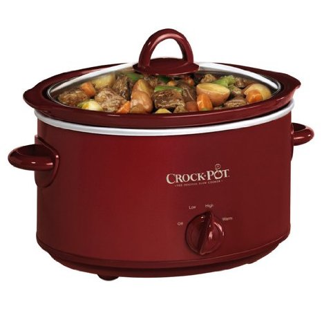Crock-Pot SCV401TR 4-Quart Oval Manual Slow Cooker, Red