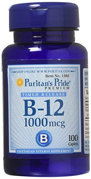 Puritan's Pride Vitamin B-12 1000 mcg Timed Release-100 Caplets