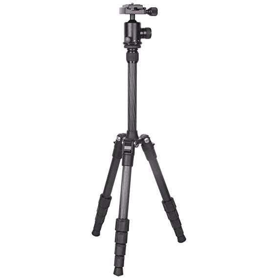 Polaroid Pro Series 55" Carbon Fiber Travel Tripod With Removable Ball head   Tripod Travelling Case