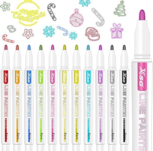 Super Squiggles Outline Markers,12 Colors Super Squiggles Markers,shimmer Markers,outline Markers Double Line Pen,outline Markers Self-outline Metallic Markers