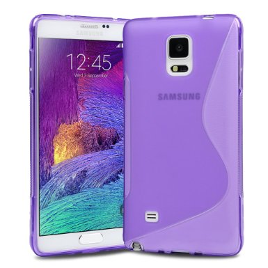 Evecase Galaxy Note 4 Case, S-LINE Slim Fit Flexible TPU Case for Samsung Galaxy Note 4 SM-N910S/SM-N910C (AT&T, Verizon, Sprint, T-Mobile and All 2014 Editions) - Purple