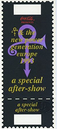 Prince 1993 Europe Tour Unused Ticket Special After Show