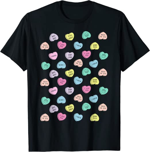 Star Wars Candy Hearts Love Valentine's Day Graphic T-Shirt