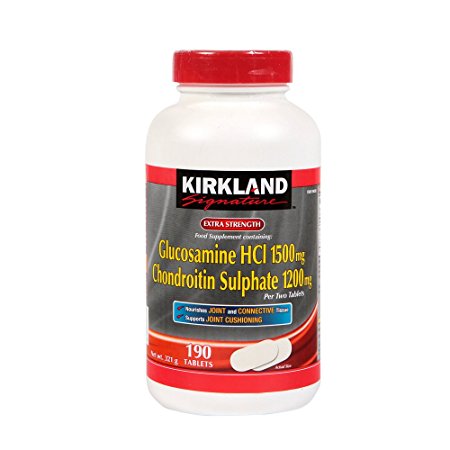 Kirkland Extra Strength Glucosamine HCl Chondroitin Sulfate-190 Tablets