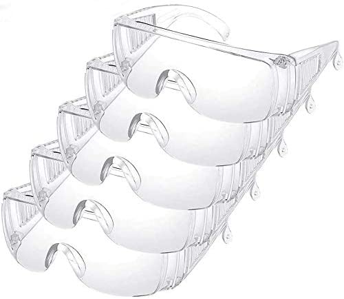 5PCS YH&GS Safety Glasses Over Glasses Goggles Protective Eyewear for Work - Anti Fog Shooting Glasses Eye Protection with Clear Vision,Scratch & UV Resistant Safety Glasses for Men Lab Clear (5pcs)