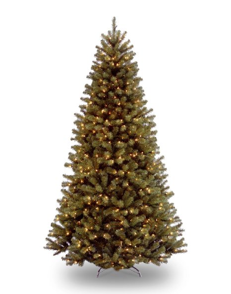 National Tree 9' North Valley Spruce Tree, Hinged, 700 Clear Lights (NRV7-300-90)