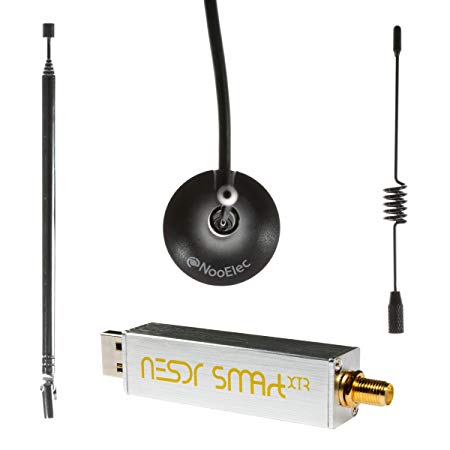 NooElec NESDR SMArt XTR Bundle - Premium RTL-SDR w/Extended Tuning Range, Aluminum Enclosure, 0.5PPM TCXO, SMA Input & 3 Antennas. RTL2832U & E4000-Based Software Defined Radio