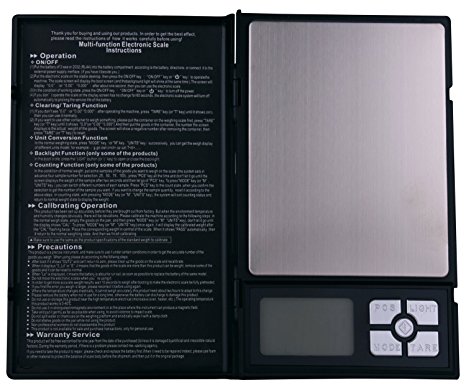 NVTED Notebook Digital Scale, 2000g in 0.1g Stainless Steel Digital Pocket Scale for Kitchen, Jewellery Shop,Laboratory