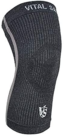 Vital Salveo-Compression Joint Protection Recovery Knee Sleeve/Brace S-Support, Pain Relief, Sports and Daily wear-Dark Grey (1PC)-S