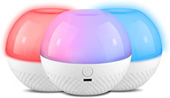 MIXIGOO LED Table Night Lamp, 16-Color LED 4 Lighting Modes Portable Rechargeable Mini Night Light,Touch and Remote Control Dimmable Warm White Light RGB Color Changing