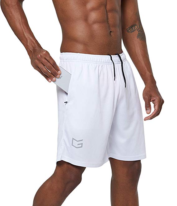 G Gradual Men's 7" Workout Running Shorts Quick Dry Lightweight Gym Shorts with Zip Pockets