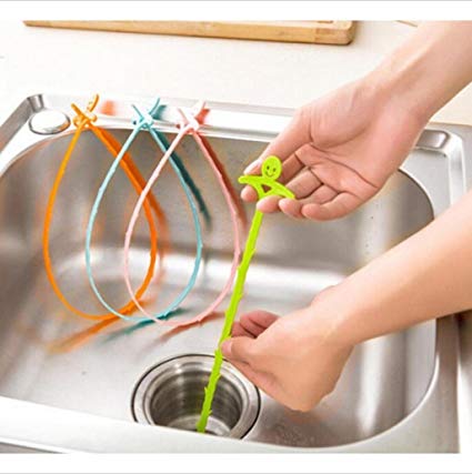 Voberry Drain Cleaner and Cleaning Tool- Hair Drain Clog Remover Drain Relief Auger Cleaning Tool - Zip It (Mixed Colors - 4 Pcs)