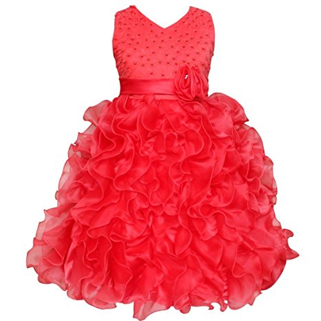 FEESHOW Ruffle Flower Girl Princess Dress for Wedding Pageant Party Ball Gown