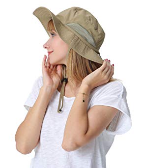 Outdoor Wide Brim Boonie Sun Cap for Men Women Military Bucket Hat for Sports & Travel