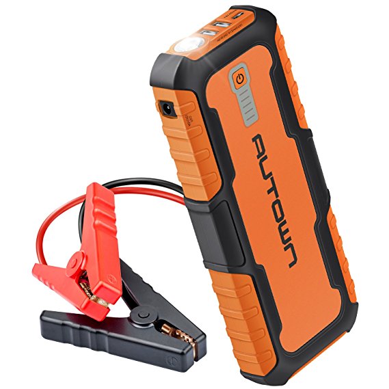 AUTOWN 1000A Peak 21000mAh 12V Portable Car Jump Starter (Up to 8.0L Gas or 6.5L Diesel) Power Bank with Dual USB 3.0 Smart Quick Charging Port, Battery Booster and Phone Charger with LED Flashlight