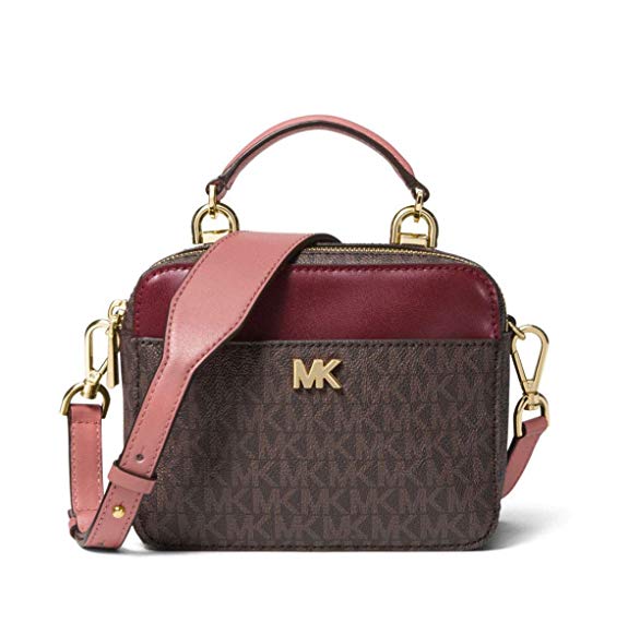 MICHAEL Michael Kors Mott Mini Logo and Leather Crossbody in Rose