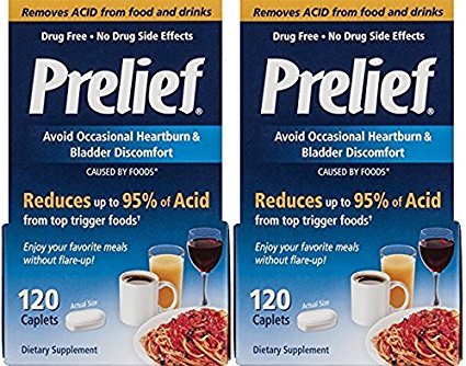 Prelief Acid Reducer Dietary Supplement Caplets, 120 Count (120 Pack of 2)