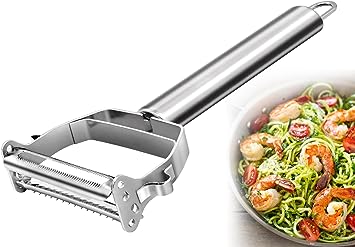 Vegetable Peeler, Julienne Peeler Multifunctional Serrated Slicer Stainless Steel Dual Blade 2 in 1 Peeler for Kitchen & Home use-Perfect Housewarming Gift