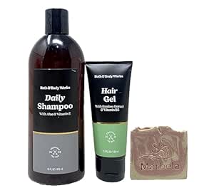 Bath & Body Works Mens Daily Shampoo and Hair Gel with a Himalayan Salts Springs Sample Soap.