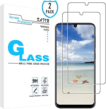 KATIN Galaxy A20 Screen Protector - [2-Pack] Tempered Glass for Samsung Galaxy A20 Screen Protector Easy to Install, Bubble Free with Lifetime Replacement Warranty