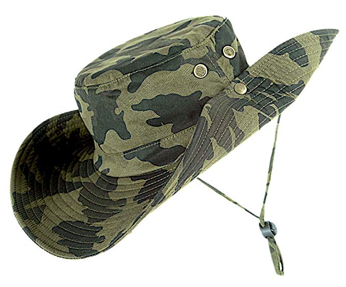 kolumb Unisex Military Boonie Hat- Premium Soft Cotton & Polyester Fabric, Sturdy Stitching Wide Brimmed Mens & Womens Boonie Hat- Top Camo Bucket Hat in Attractive Colors for Sports Fishing Beach …