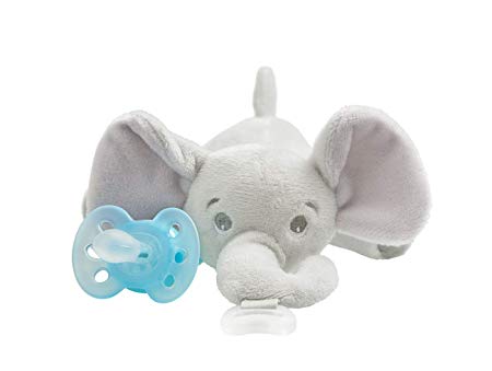 Philips Avent Ultra Soft Snuggle Pacifier SCF348/03, Elephant, 0-6 Months