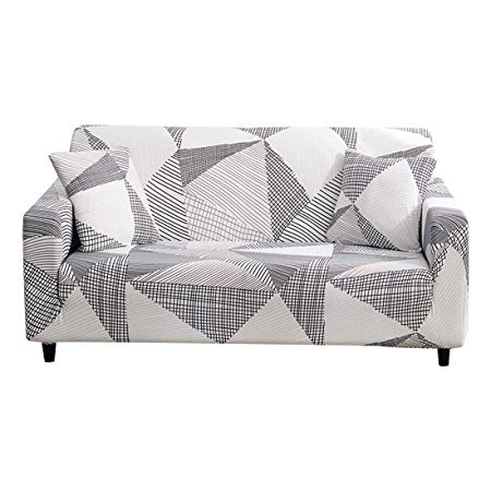 FORCHEER Stretch Sofa Slipcover Printed Pattern 3-Seat Spandex Couch Cover for 3 Cushion Couch 1 Piece Furniture Protector for Living Room, Pets, Sofa