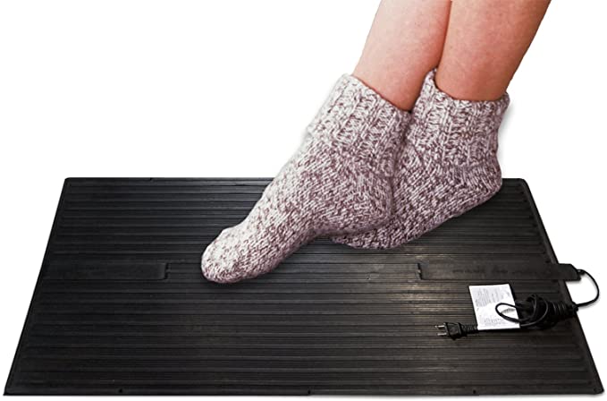 Cozy Products Electric Foot Warmer Mat - Heated Rubber Pad, Small Portable Floor Heater, for Home, Office, Garage, Car Use, 120 Volts, 8 lbs, 14" x 21" x 1"
