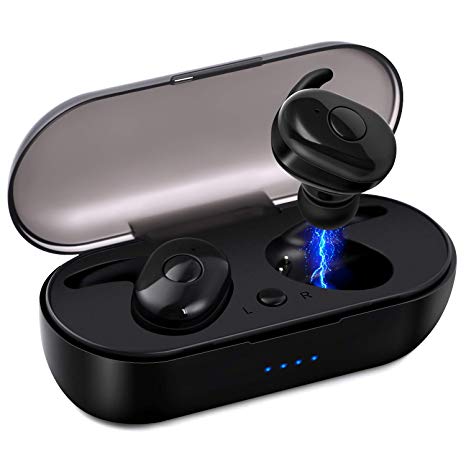 Silipower True Wireless Earbuds, Bluetooth Headphones, in-Ear Sweat-Proof Stereo Earphones with Mic, Portable Charging Case (DP-100)