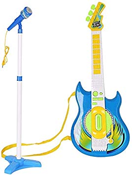 LilPals' Karaoke Microphone Guitar Musical Prodigy Set - Featuring an Amazing Guitar and Stage Microphone Set with 2 Play Modes. Your Future Rock Star Will be Thrilled to Show Off Their Talent (Blue)