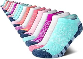 Avia Girls' Socks - 20 Pack Performance Cushion Low Cut Socks