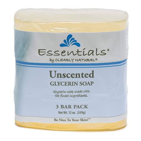 Clearly Natural Glycerine Bar Soap, Unscented, 3 Count, 4 oz each