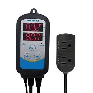 Inkbird Itc-310T 1200W Pre-wired Digital Dual Stage Temperature Controller Outlet Thermostats with Time Controller for Brewing, Seed Germination, Sous Vide, Heating Mat