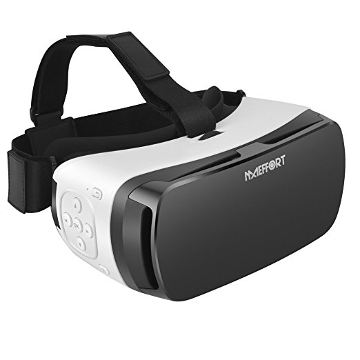 Maeffort 3D VR Headset Bulit-in Bluetooth Virtual Reality Experience For Movies Games, More Comfortable VR Glasses Goggles Fit For 3.5"-5.5" iPhone7/6/ 6s plus, Samsung S5/6/7 Edge Etc.