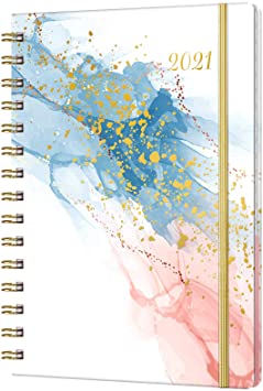 2021 Planner - Monthly Weekly Planner 2021 with Tabs, 6.5"x 8.5", Jan 2021 - Dec 2021, Flexible Hardcover, Strong Binding, Back Pocket, Elastic Closure