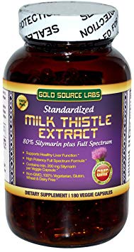 Pure Milk Thistle Extract, 80% Silymarin Plus Full Spectrum, 180 Veggie Capsules (450 mg), Organic Milk Thistle Seed Plus Standardized Complex - Natural Liver Support, Immune Boost, Detox and Cleanse