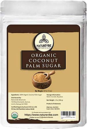 Naturevibe Botanicals Organic Coconut Palm Sugar, 2lbs | Non-GMO and Gluten Free | Naturally Sweet | Alternative to Sweeteners