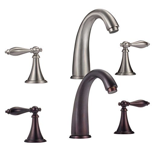 FREUER Sorgente Collection: Classic Widespread Bathroom Sink Faucet, Oil Rubbed Bronze