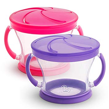 Munchkin Snack Catcher 2 Piece, Pink/Purple