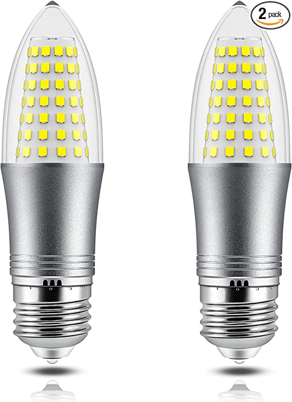 E26 LED Chandelier Bulb 100W Equivalent LED Light Bulb 1200 Lumen Non-Dimmable E26 Light Bulb 10W 6000K White(2 Pack)