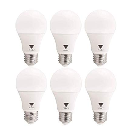 Triangle Bulbs LED Dimmable 60 Watt Equivalent Warm White A19 Light Bulbs (Deco White, 6-Pack)