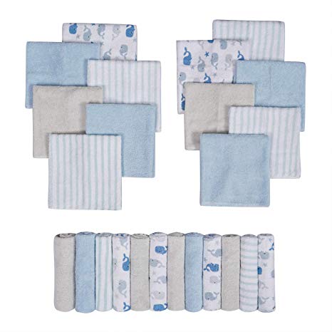 Viviland Cotton Baby Washcloths | Extra Soft and Ultra Absorbent Terry Bath Towel | 24pcs Gift Pack
